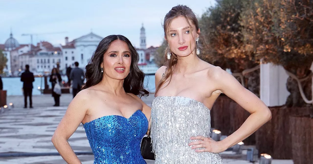 Salma Hayek and Stepdaughter Mathilde Pinault Wear Sequins at Art Gala