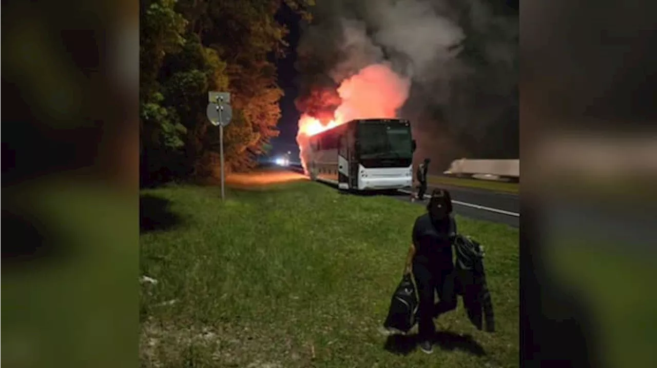 Bus carrying Black History Museum supporters from St. Johns County catches fire on I-10