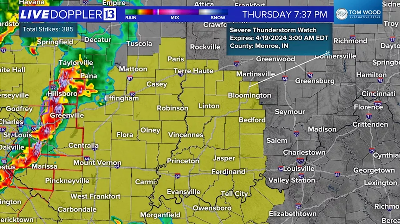 Severe Thunderstorm Watch issued for southwestern Indiana | Live Doppler 13 Weather Blog