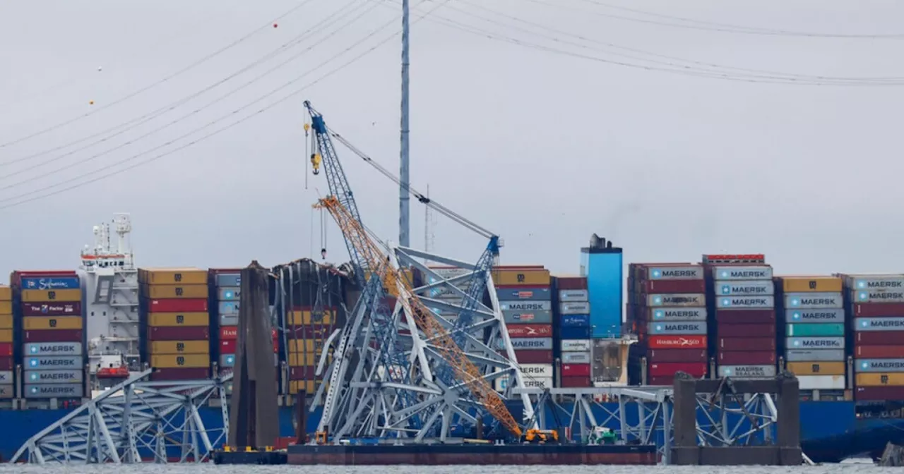 First ship passes through temporary channel in Baltimore bridge wreck