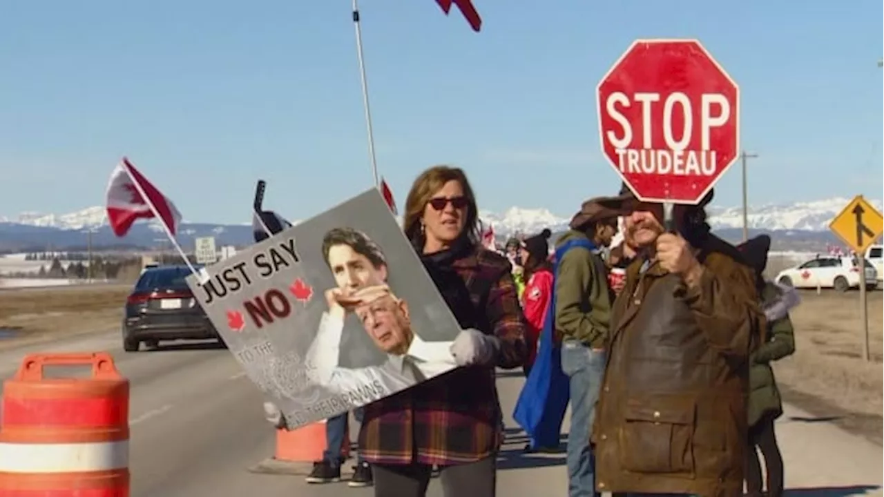 Carbon tax protest west of Calgary forces RCMP to redirect traffic on Highway 1