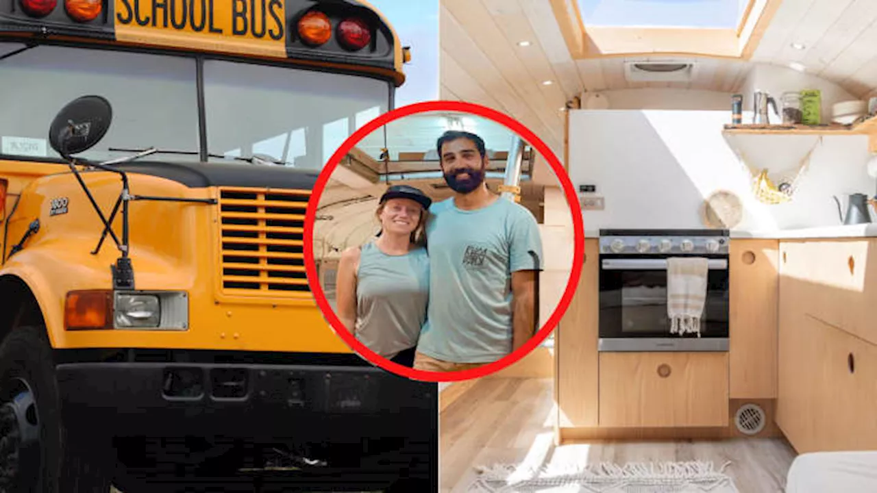 Couple Turns Retired School Bus into Tiny Home on Wheels