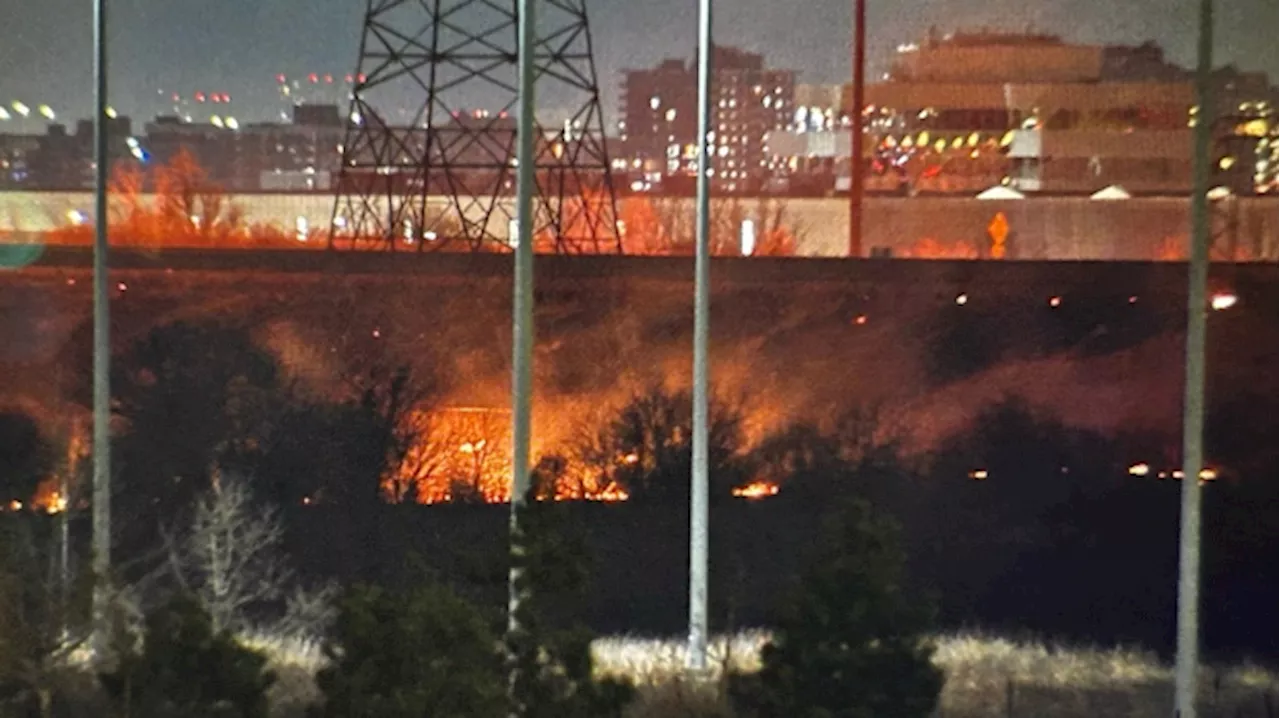Crews in Toronto, Vaughan respond to series of grass fires along rail corridor
