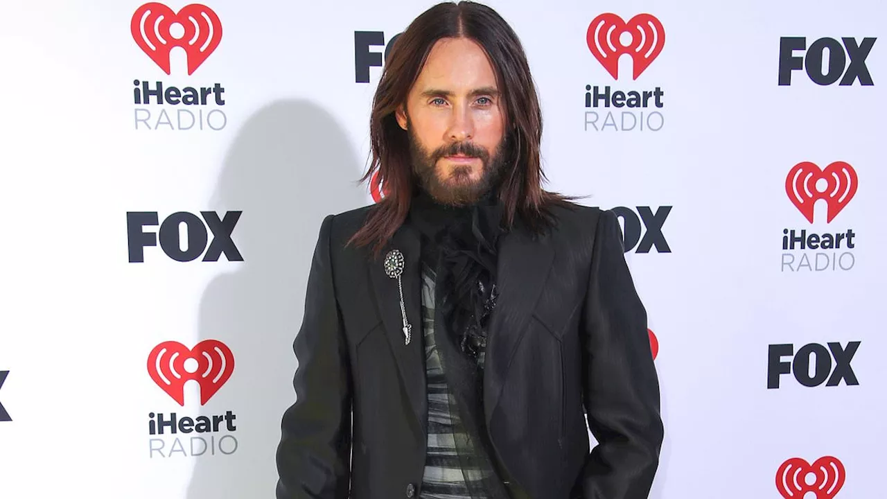 Jared Leto rocks an all-black look while hitting the red carpet at the 2024 iHeartRadio Music Awards...