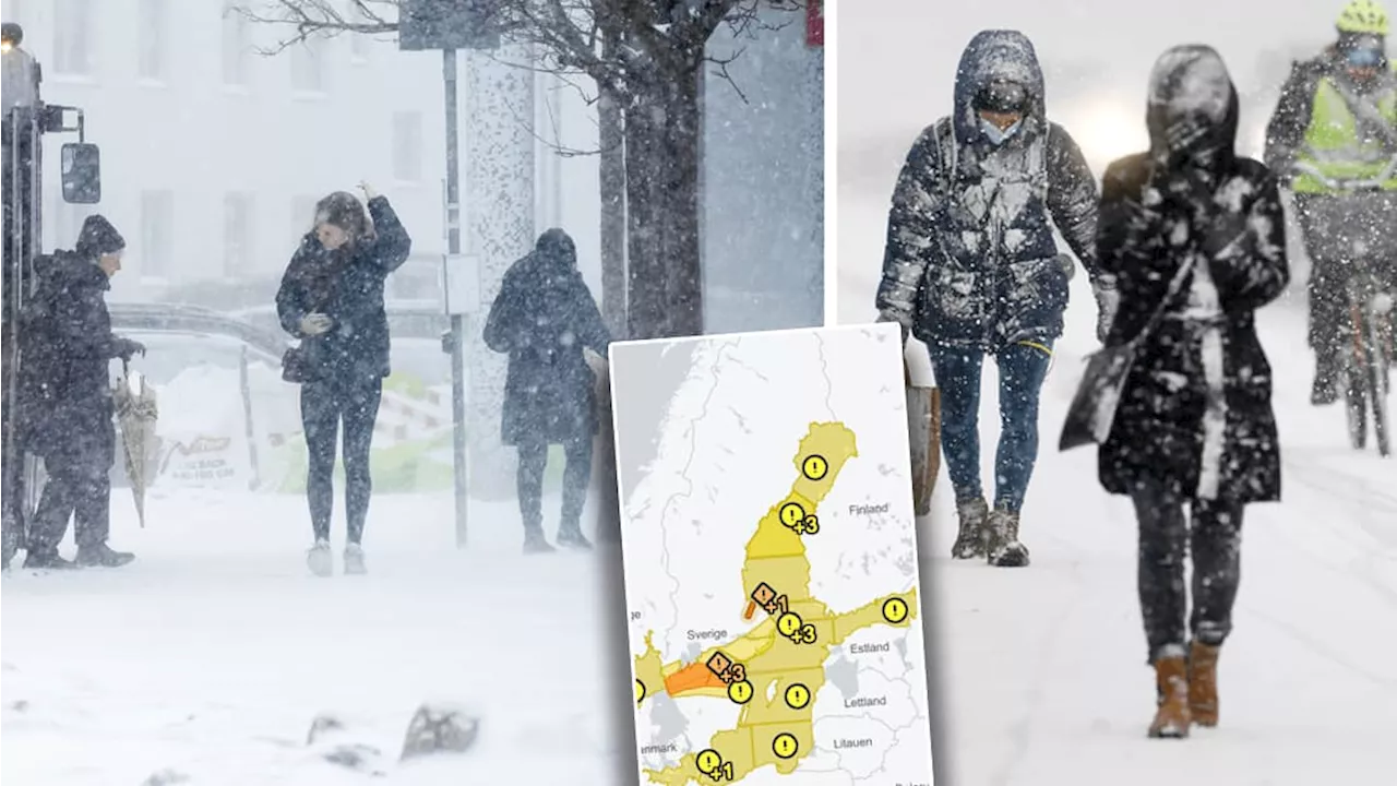 SMHI varnar för snö och hård vind