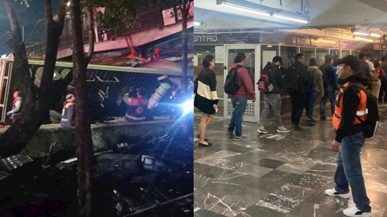 Caos en el paradero de Pantitlán debido a la volcadura de un tráiler