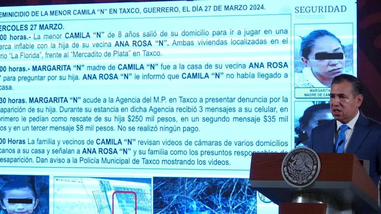 Inician carpeta de investigación por homicidio de victimaria de niña Camila: SSPC