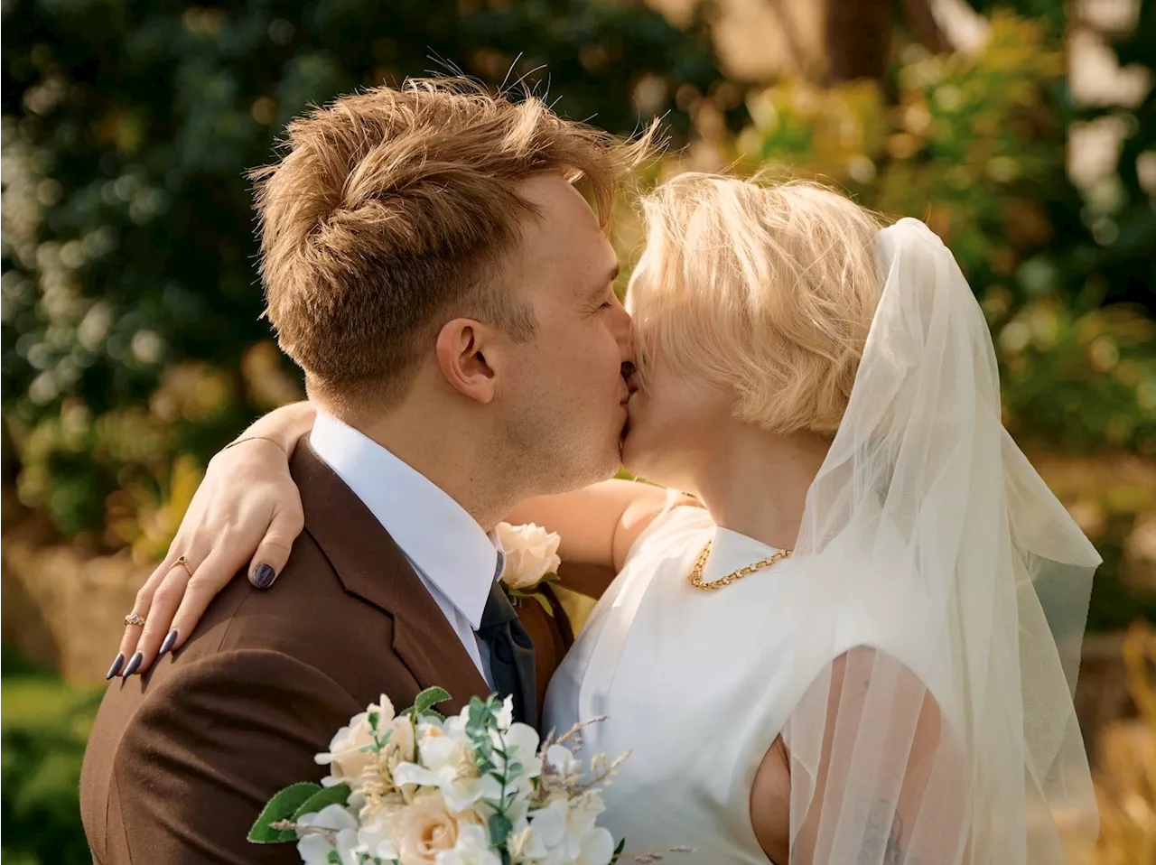 Smosh cast members Shayne Topp and Courtney Miller’s wedding photos draw confusion from fans