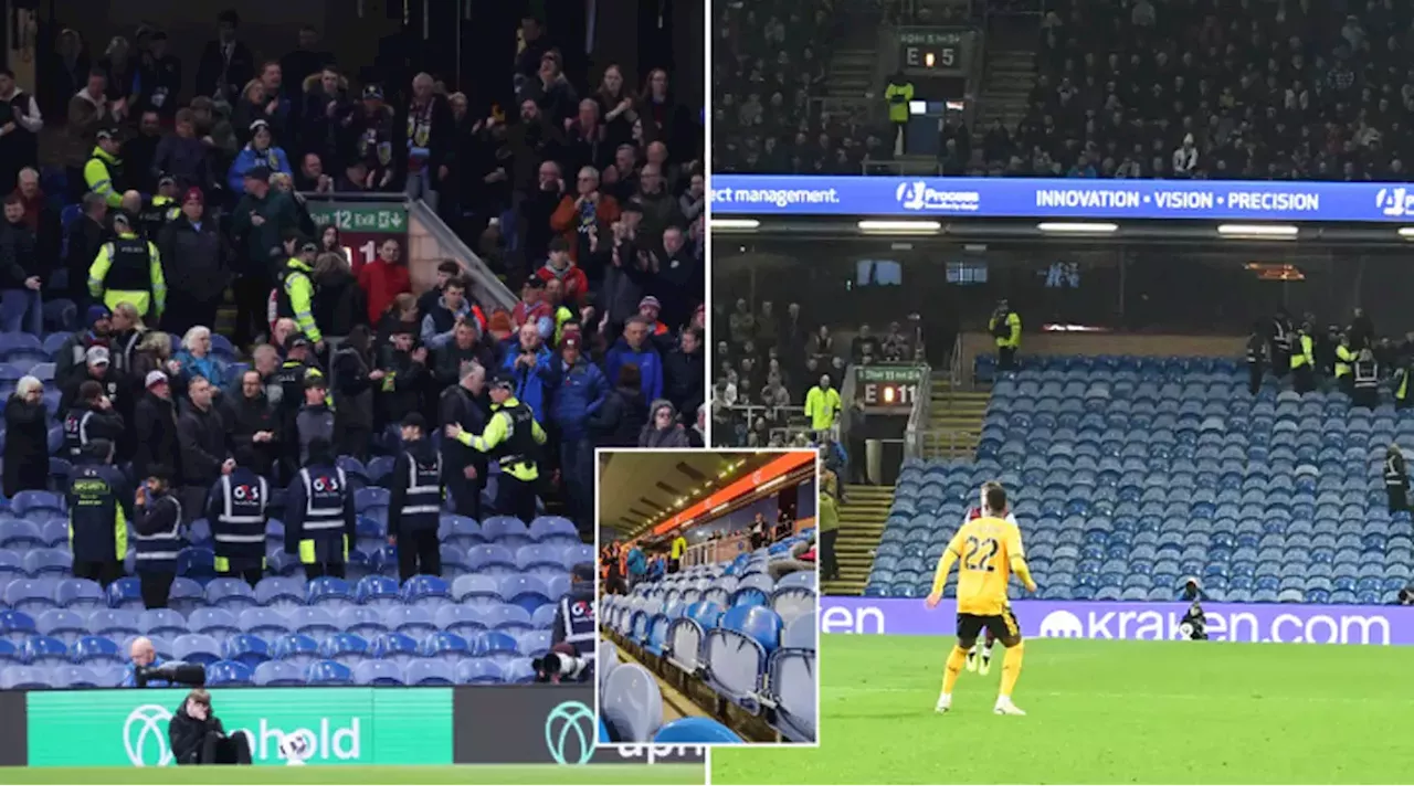 Burnley fans evacuated from stand during match against Wolves