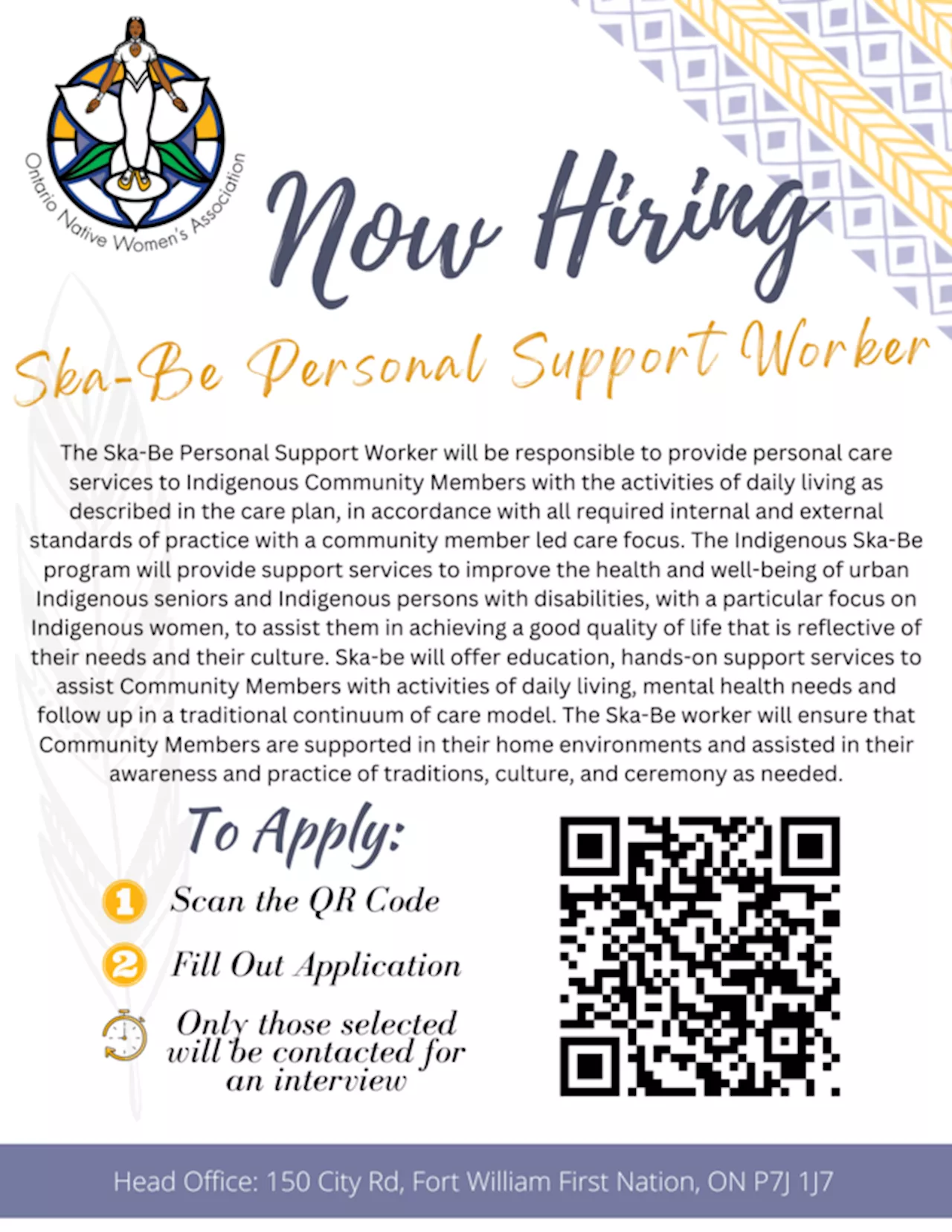 Ska-Be Personal Support Worker for Indigenous Community Members