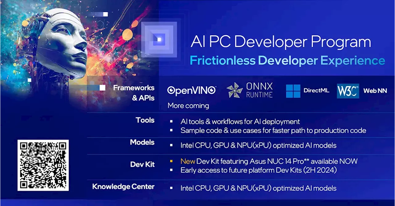 Intel ประกาศเริ่มโครงการ AI PC Acceleration สำหรับนักพัฒนาซอฟต์แวร์และผู้จำหน่ายฮาร์ดแวร์