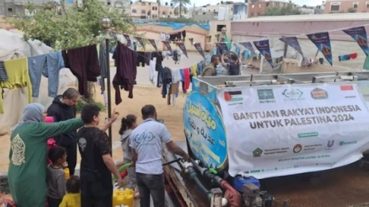 Baju Lebaran, Permen dan Mainan Disalurkan Lazisnu PBNU bagi Anak-anak Palestina di Kamp Pengungsian