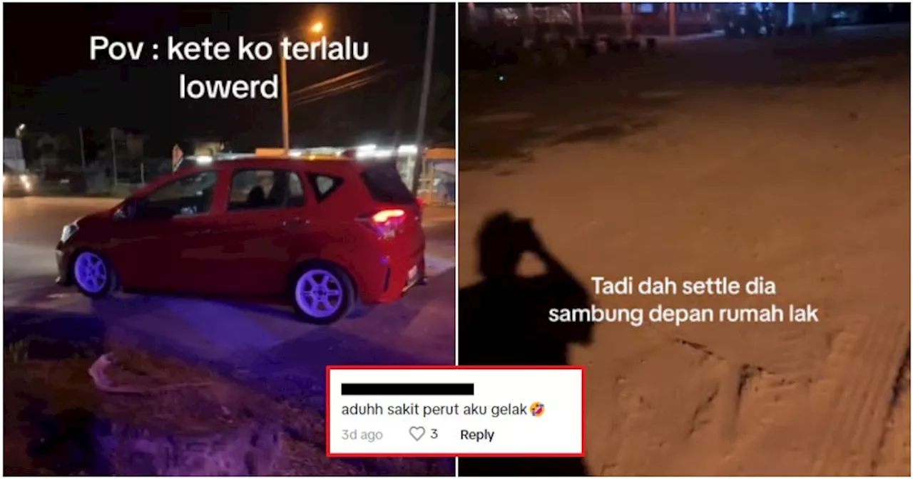 M'sian Hilariously Leaves His Lowered Car Behind After Getting Stuck on Speed Bump TWICE