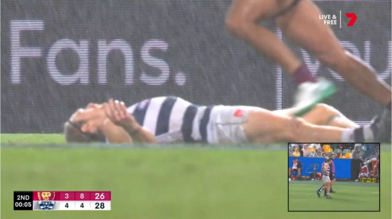 Geelong superstar Tom Stewart ruled out after suffering a concussion against Lions