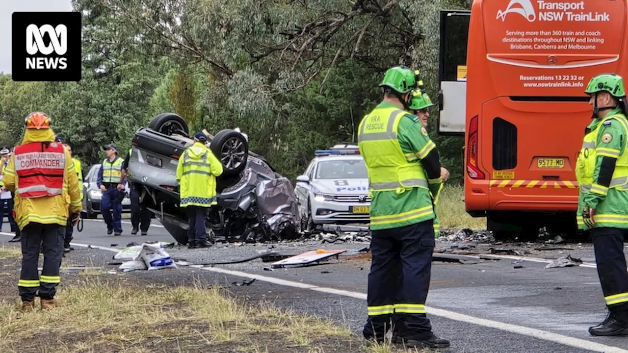 One dead, multiple people injured in bus and car collision near Dubbo, NSW