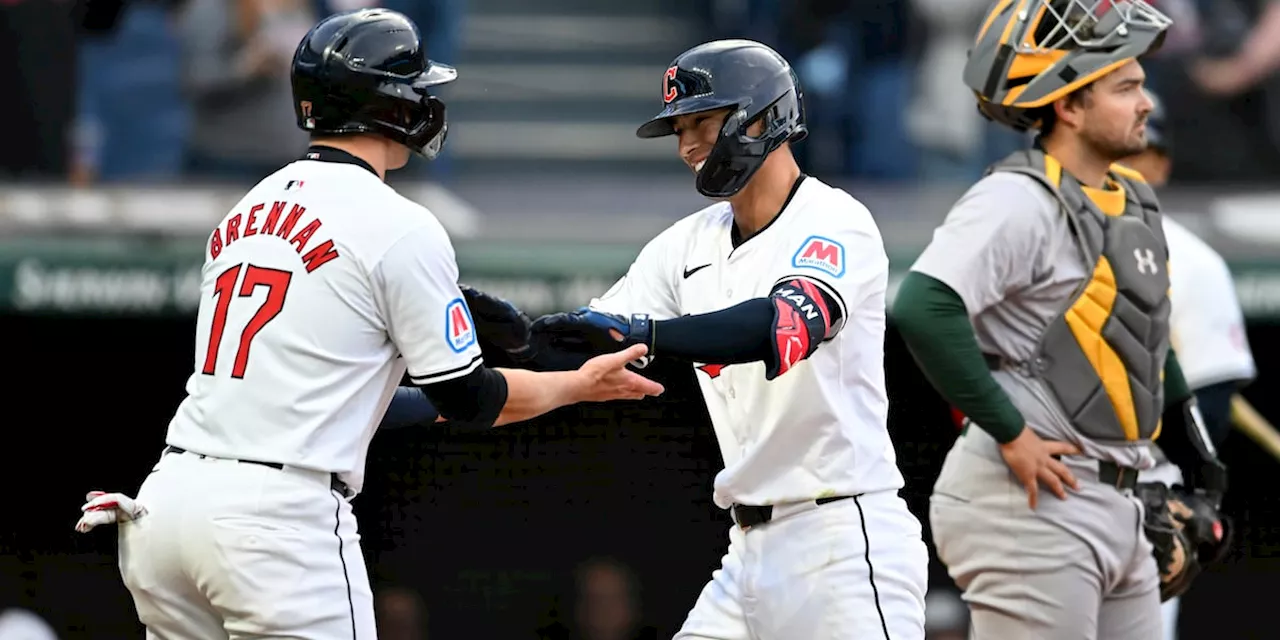 Tyler Freeman hits a 2-run homer to help power the Guardians past the Athletics 10-2