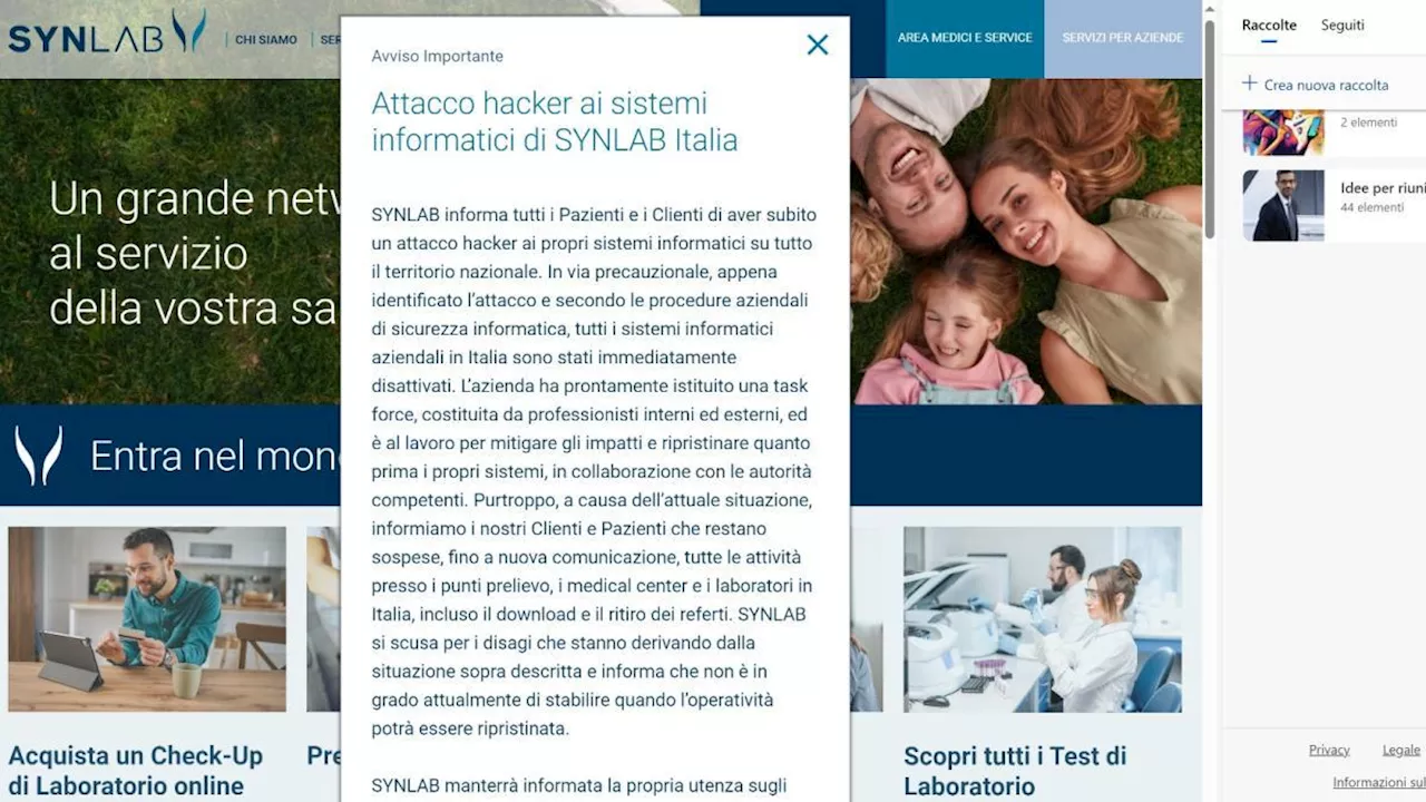 Attacco hacker a Synlab, l'esperto: «Sanità bersaglio perfetto, il blocco dei servizi può costare vite umane»