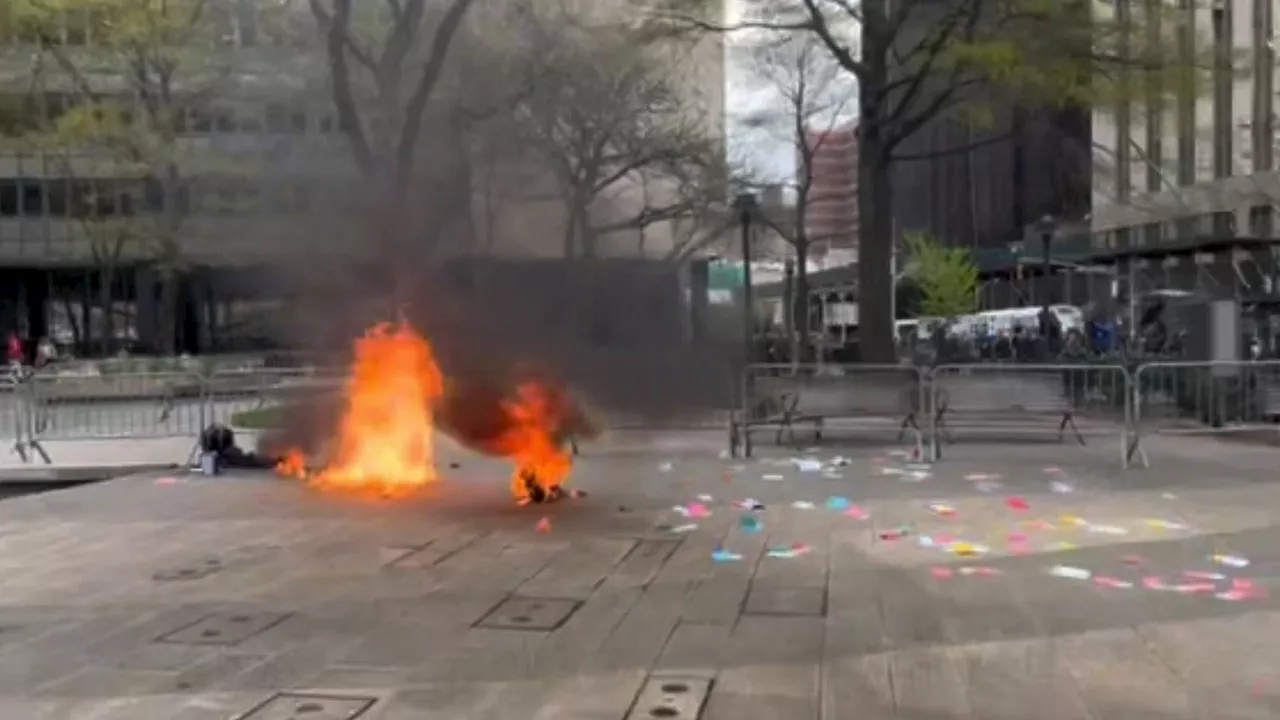 Man who set himself on fire near Trump trial courthouse dies, police ...