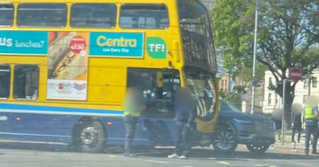 Dublin Bus and car crash on busy city centre street as gardai issue update