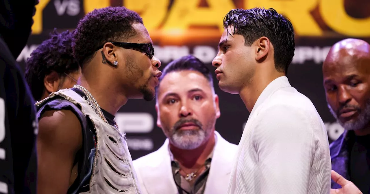 What time and TV channel is Devin Haney v Ryan Garcia on today?