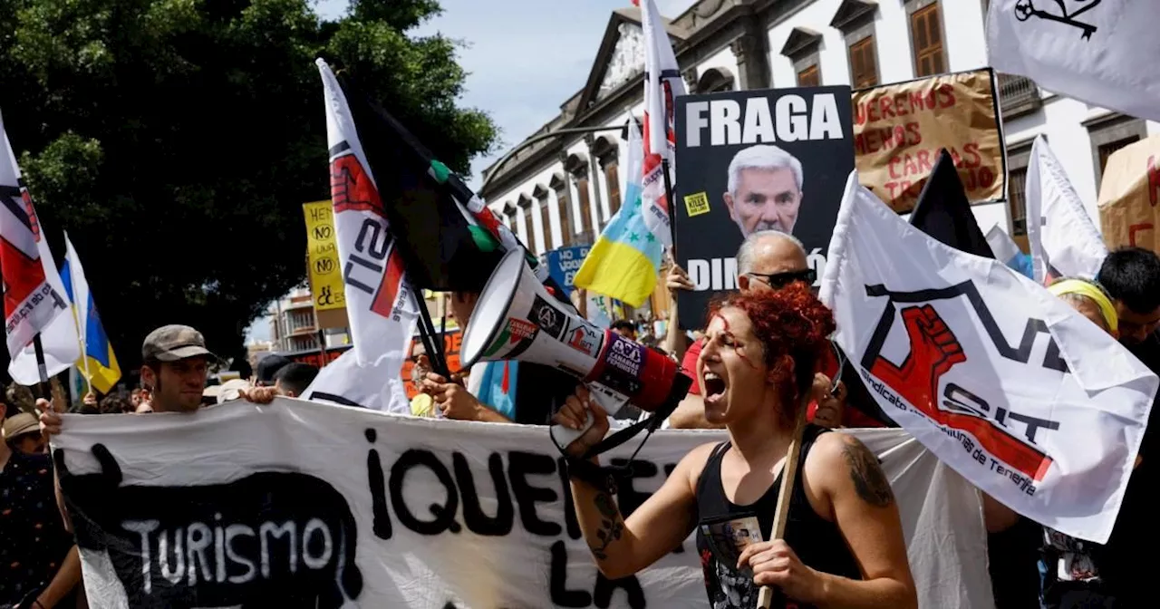 Tens of thousands of anti-tourism protesters his streets in Tenerife