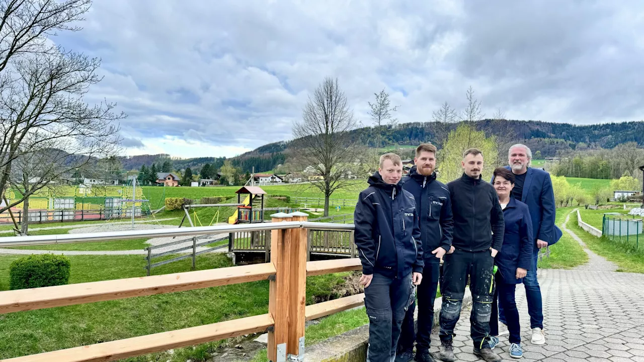 Neues Geländer gewährleistet Sicherheit am Rohrbacher Spielplatz