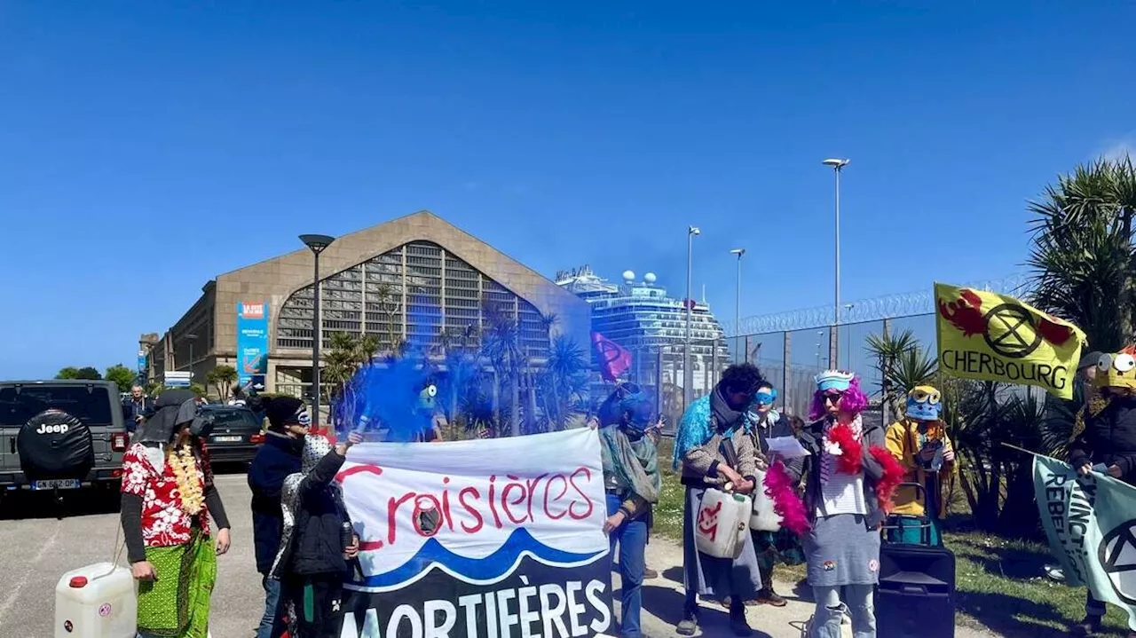 À Cherbourg, Extinction Rébellion mène une action carnaval contre l’accueil des croisières