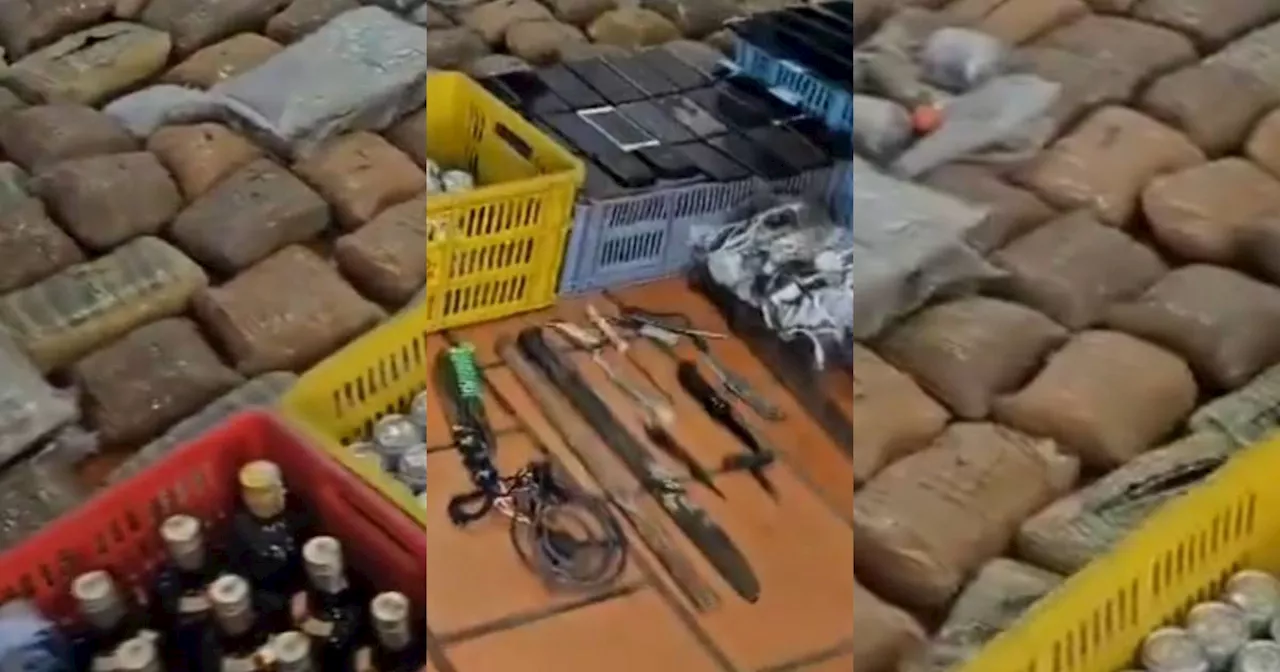 ¿Dónde metían todo? Inpec halló cientos de kilos de drogas, cuchillos y trago en cárcel del Valle