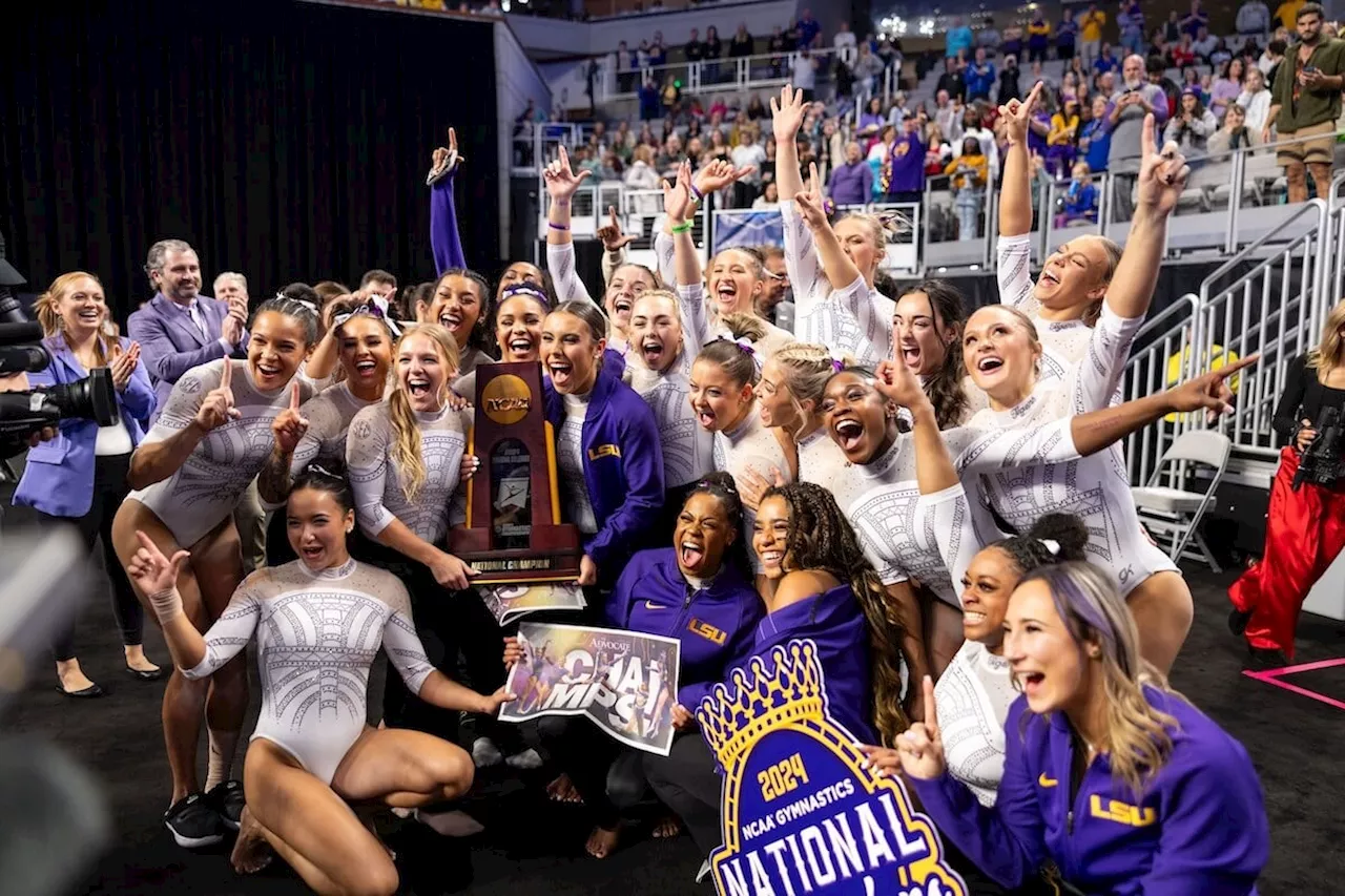 LSU clinches first women’s gymnastics national championship in program history behind clutch beam routines