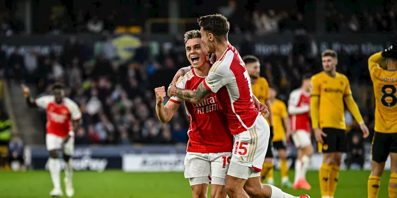 Arsenal boekt moeizame zege bij Wolves en neemt koppositie Premier League over