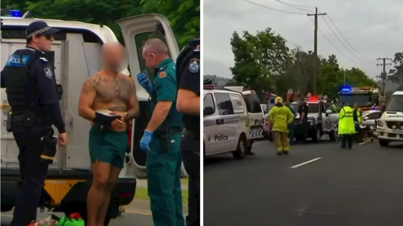 Two police officers injured, one man arrested, after wild police chase ends in crash in Coomera