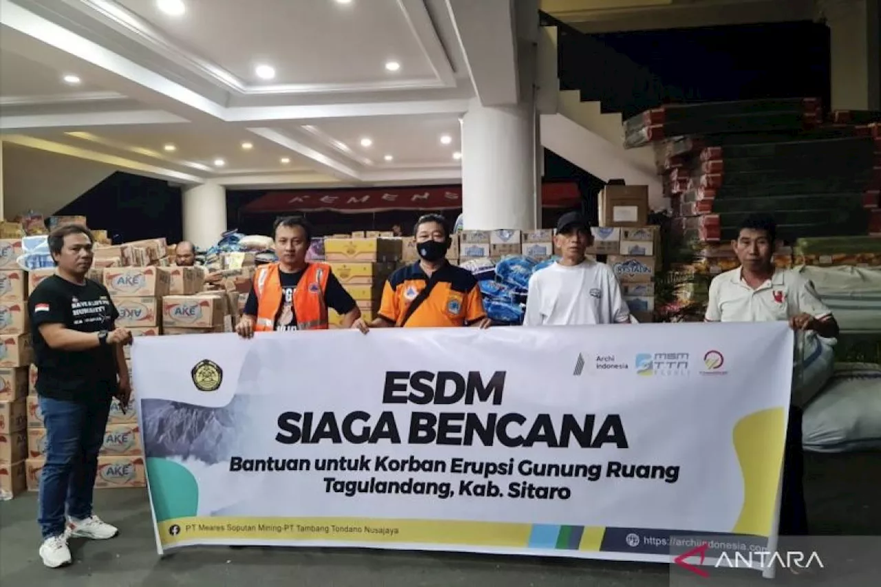 Kemen ESDM beri bantuan logistik untuk warga terdampak Gunung Ruang