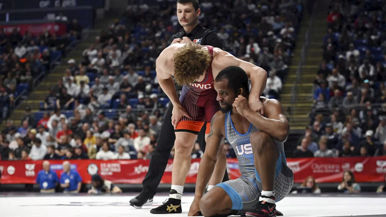 Aaron Brooks defeats wrestling gold medalist David Taylor, who loses his Olympic roster spot