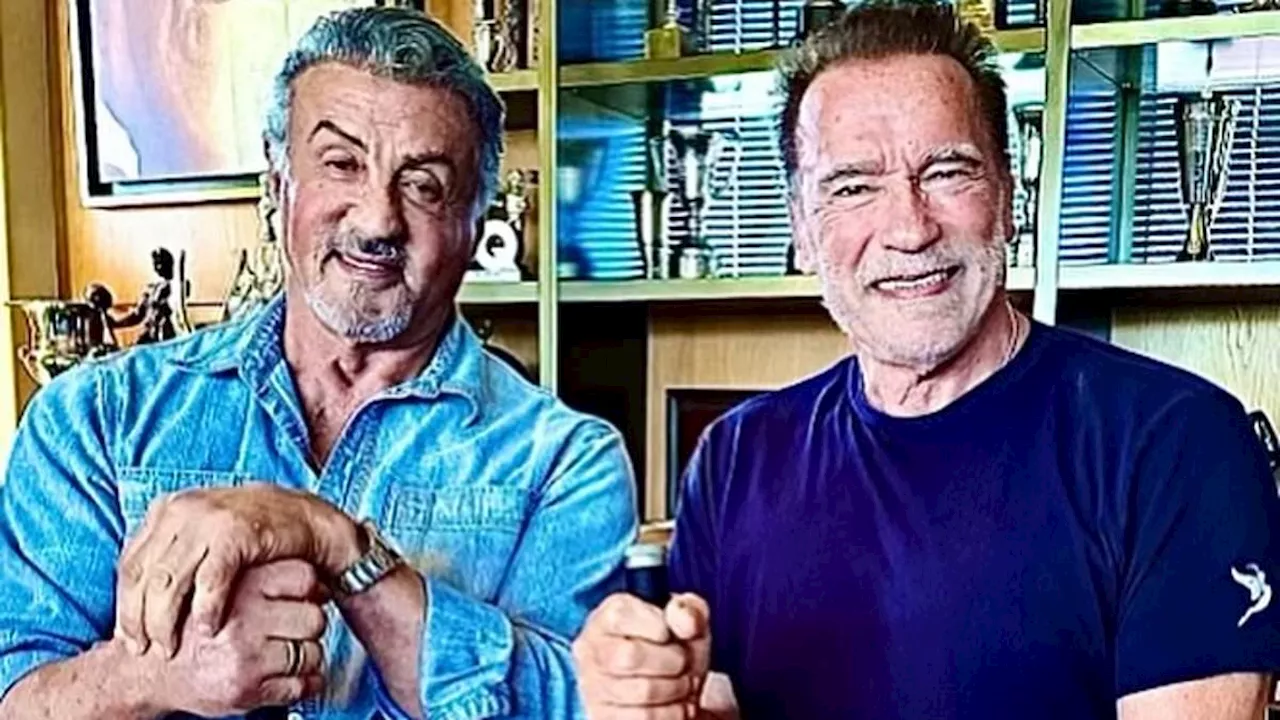 Arnold Schwarzengger reveals how he tricked action star rival Sylvester Stallone to star in a...