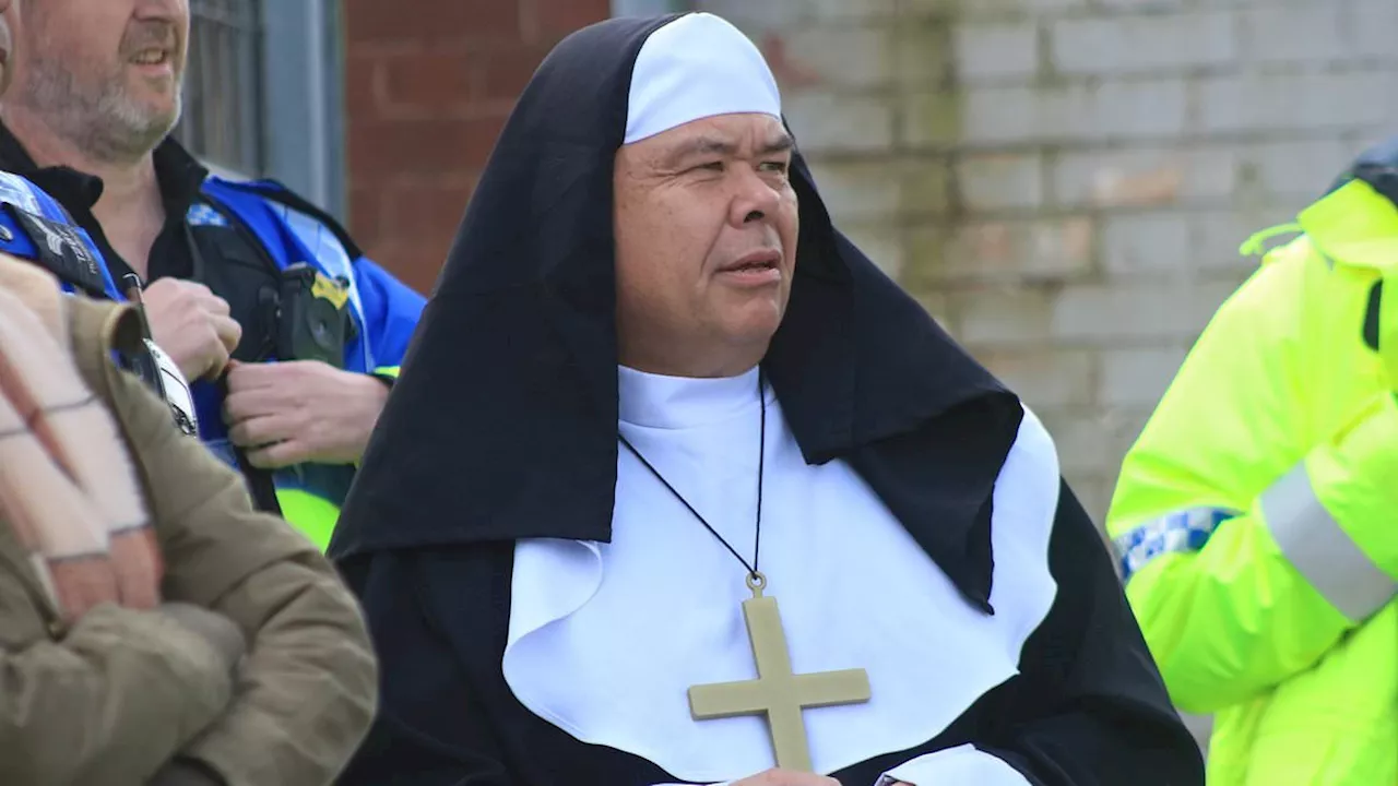 Hands, Face, Prays! Football-mad Covid Professor Jonathan Van-Tam dons nun's habit for traditional...