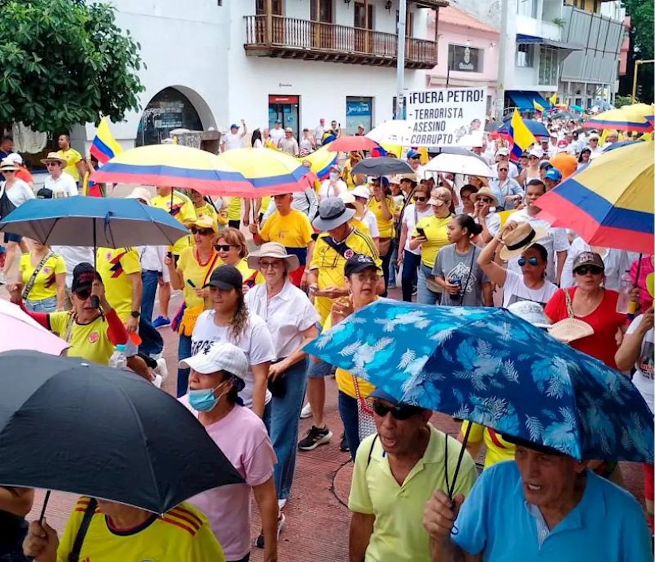 Así avanza la marcha contra el Gobierno Petro en Cartagena