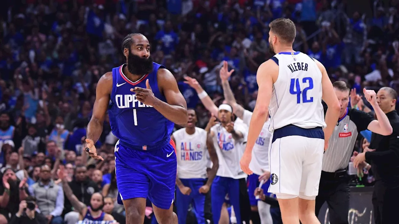 Sem Kawhi, Harden dá show, e Clippers saem na frente dos Mavericks