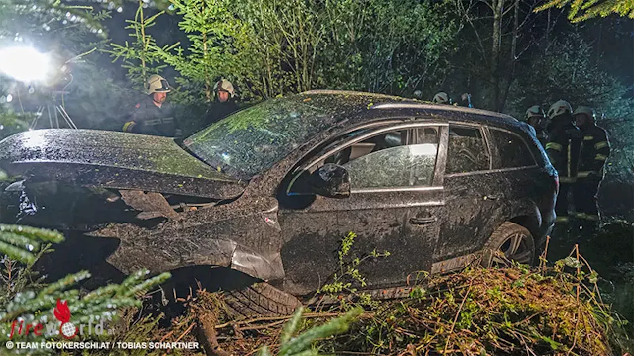 Oö: Schonende Rettung nach Pkw-Unfall in St. Oswald bei Freistadt