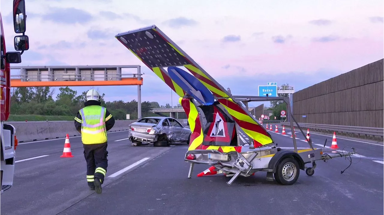 Unfall auf der A2 – Auto knallte gegen Betonleitwand