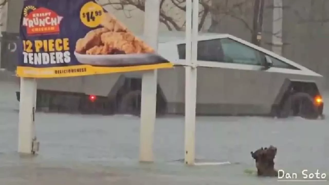 AccuWeather Calls Out Tesla Cybertruck Caught In New Orleans Storm