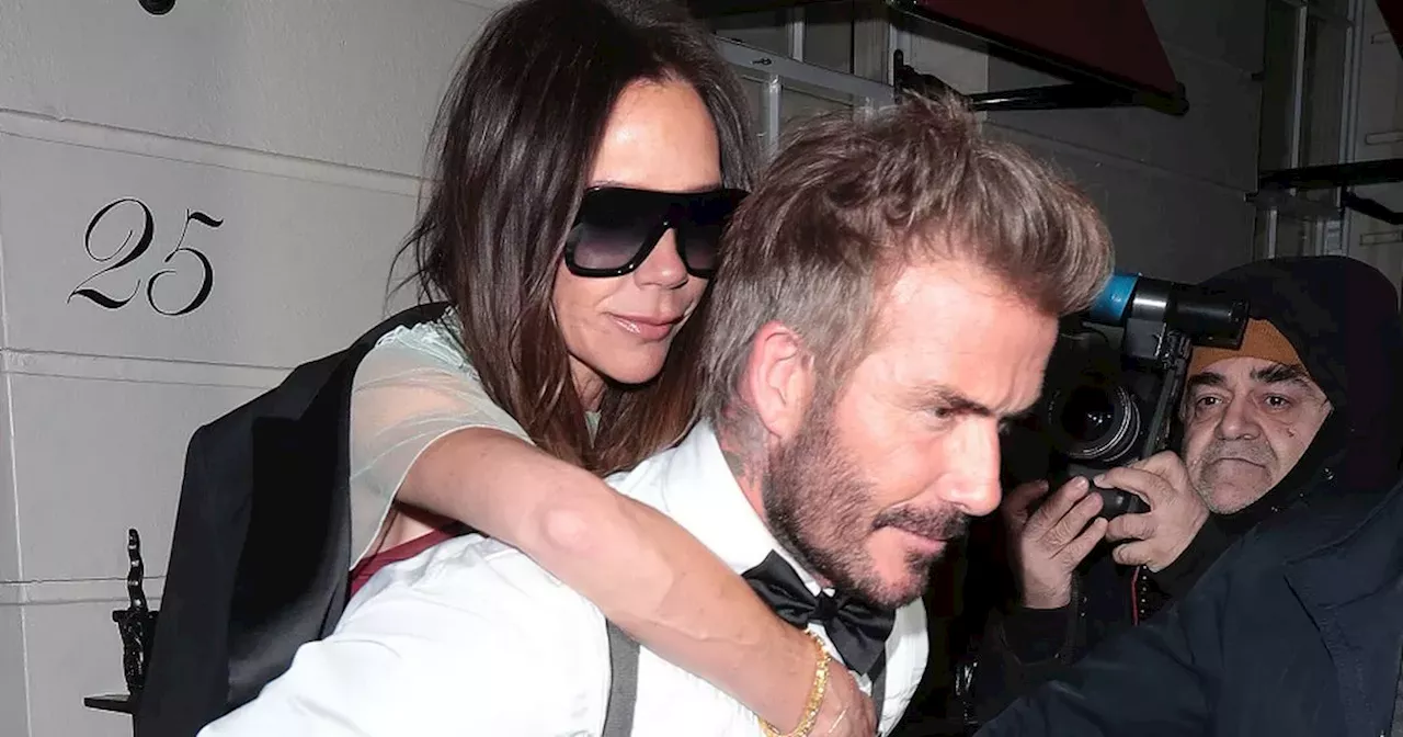 David Beckham carries bleary-eyed Victoria as they sneak out of wild 50th bash