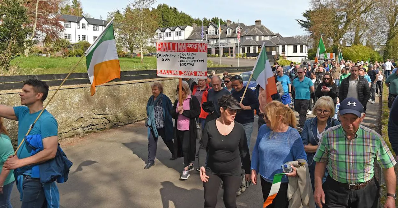 ‘This is for our town’: Ballina locals protest against plans to house families seeking international protection