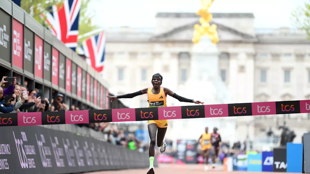 Peres Jepchirchir of Kenya breaks women's-only marathon record at London Marathon