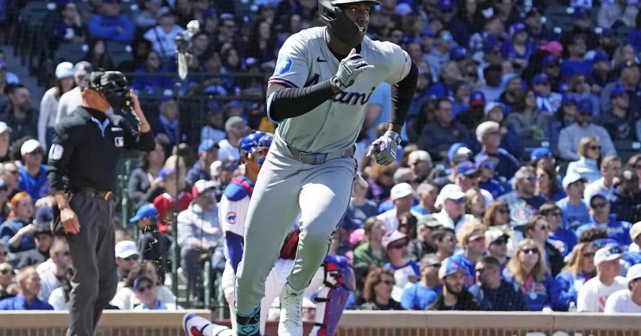 Jesús Sánchez conecta un largo cuadrangular en el triunfo de los Marlins sobre Cachorros, 6-3