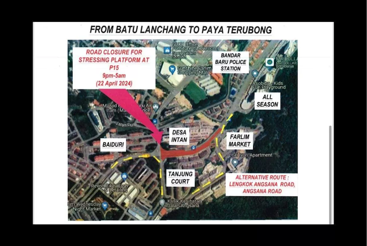 Road in Farlim partially closed for Air Itam bypass project