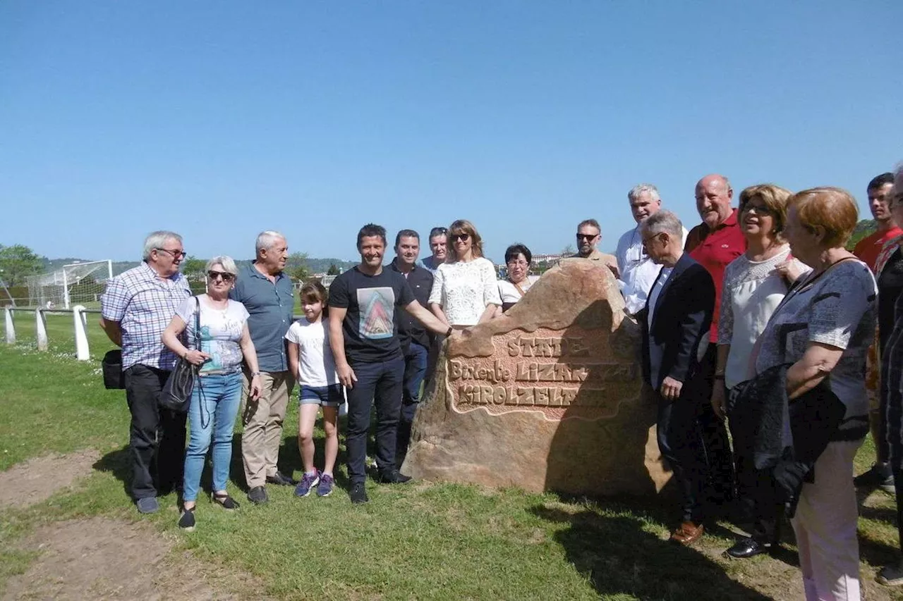 Hendaye : le 20 avril 2018, une stèle pour Bixente Lizarazu au stade qui porte son nom