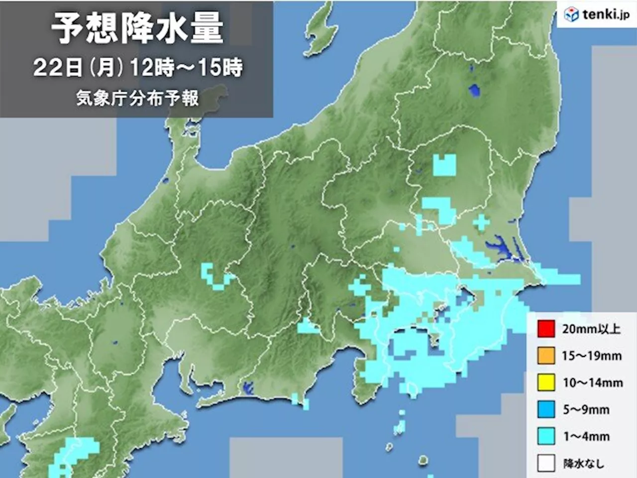 22日の関東 沿岸部は昼頃まで雨 東京の最高気温は昨日より5℃も低い 寒暖差注意(気象予報士 小野 聡子 2024年04月22日)