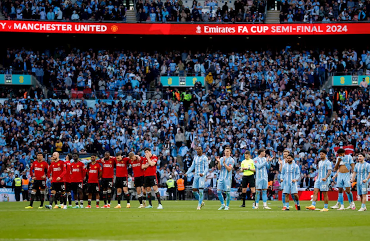 Coventry rally from 3-0 down but Man United survive after penalties to book FA Cup final spot