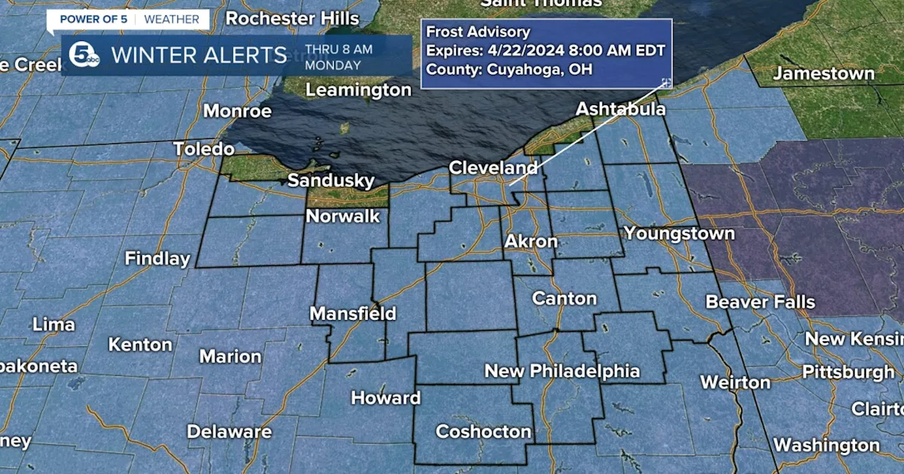 A Frost Advisory has been issued for most across NEO