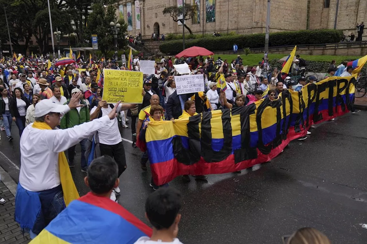 Tens of thousands of Colombians protest against the leftist president's reform agenda